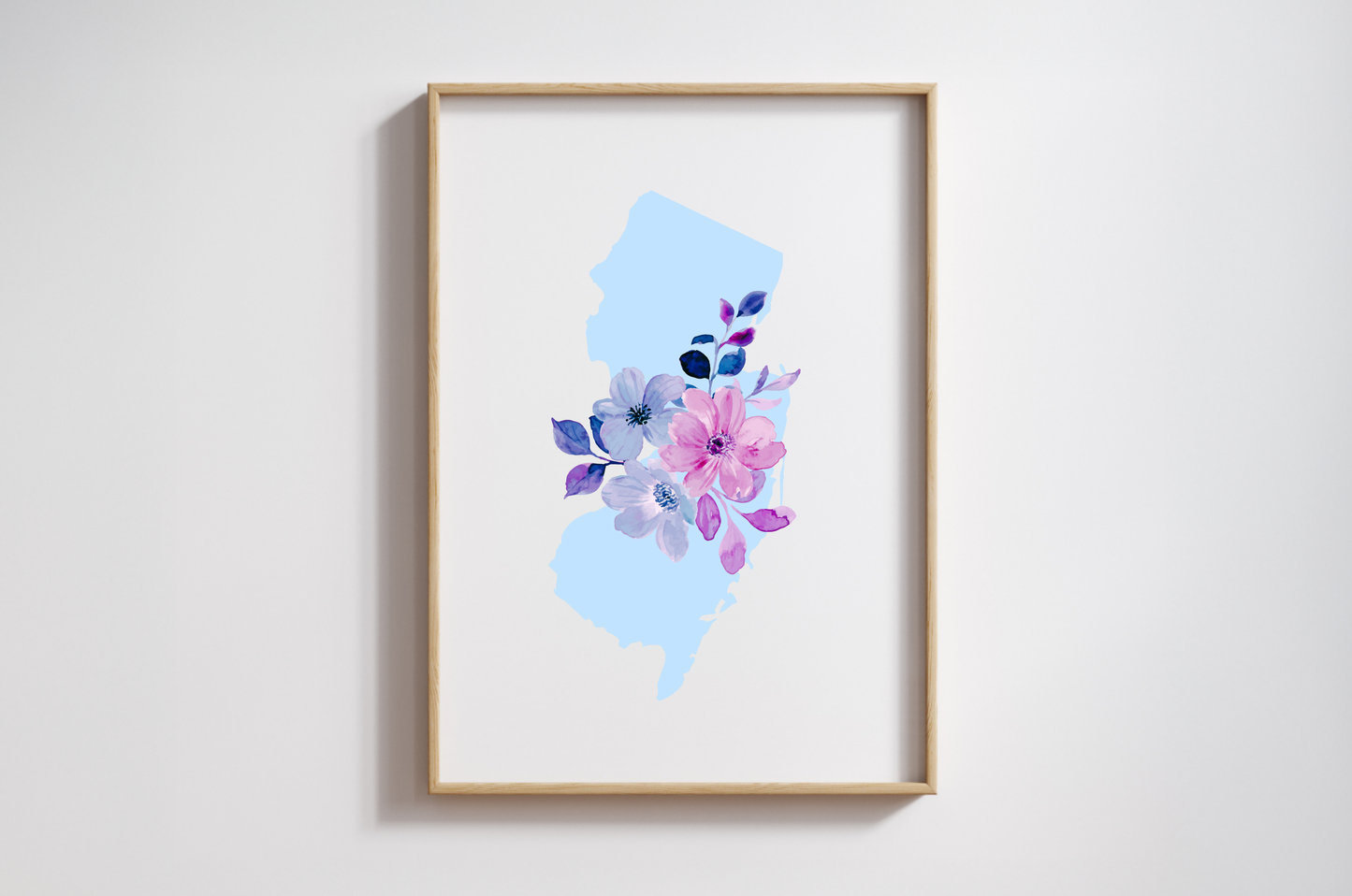 New Jersey Blue Violet Digital Art Print