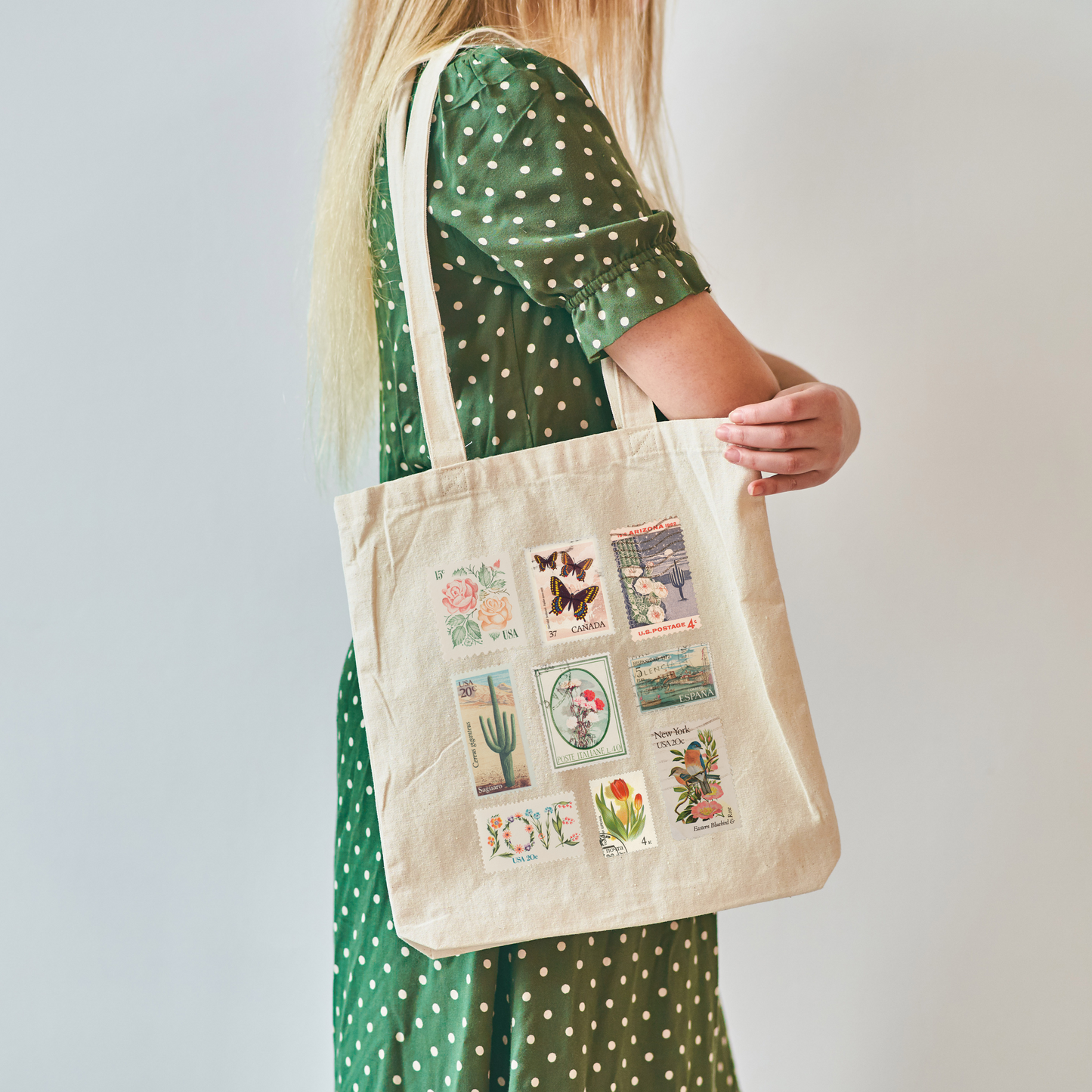 Vintage Stamps Canvas Tote Bag