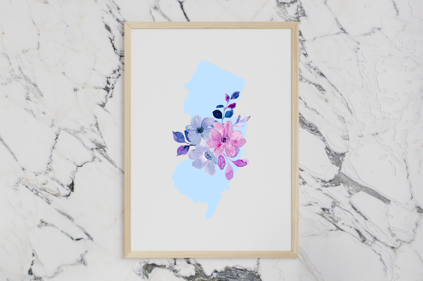New Jersey Blue Violet Digital Art Print