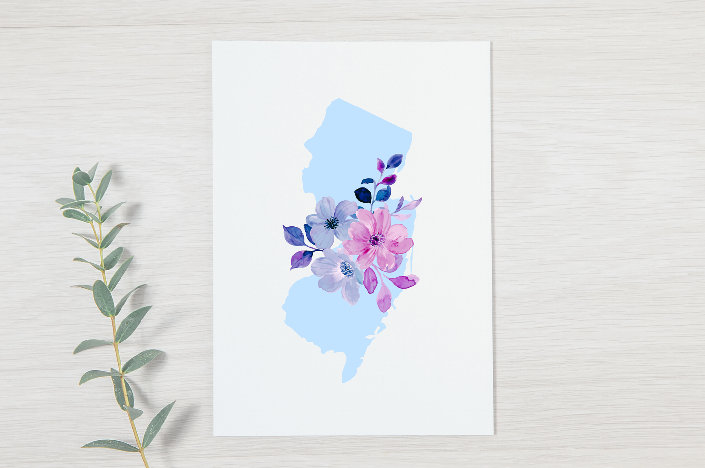 New Jersey Blue Violet Digital Art Print