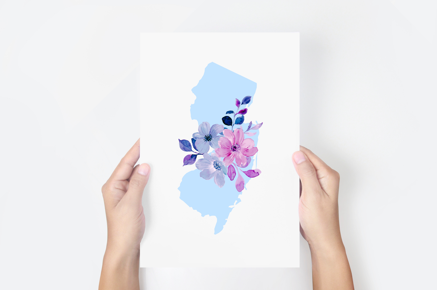New Jersey Blue Violet Digital Art Print